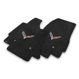 C7 Corvette Stingray Floor Mats - Lloyds Mats with C7 Crossed Flags: Jet Black
