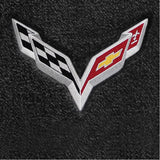 C7 Corvette Stingray Floor Mats - Lloyds Mats with C7 Crossed Flags: Jet Black
