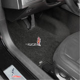 C7 Corvette Stingray Floor Mats - Lloyds Mats with C7 Crossed Flags: Jet Black