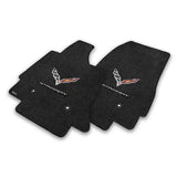C7 Corvette Stingray Floor Mats - Lloyds Mats with C7 Crossed Flags & Stingray Script : Jet Black