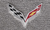 C7 Corvette Stingray Floor Mats - Lloyds Mats with C7 Crossed Flags: Jet Black