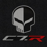 C7 Corvette Floor Mats - Lloyds Mats with Jake Skull Logo and C7R Script: Jet Black