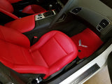 C7 Corvette Stingray Floor Mats with C7 Crossed Flags - Red