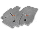 C7 Corvette Stingray Floor Mats - Lloyds Mats with C7 Crossed Flags: Jet Black