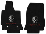 C7 Corvette Floor Mats - Lloyds Mats with Jake Skull Logo and Corvette Racing Script: Jet Black