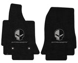 C7 Corvette Floor Mats - Lloyds Mats with Jake Skull Logo and Stingray Script: Jet Black