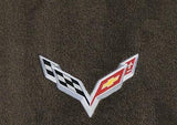 C7 Corvette Stingray Floor Mats - Lloyds Mats with C7 Crossed Flags: Jet Black
