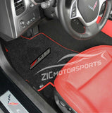 C7 Corvette Z06 Floor Mats - Lloyds Mats: Jet Black with Red Binding