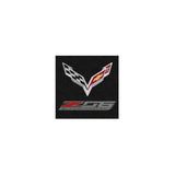 C7 Corvette Z06 w/ Crossed Flags Floor Mats - Lloyds Mats: Jet Black