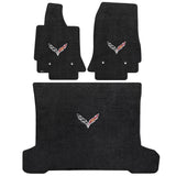 C7 Corvette Stingray (Coupe) Cargo and Foor Mat Set  - Lloyds Mats with C7 Crossed Flags: Jet Black