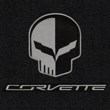 C7 Corvette Floor Mats - Lloyds Mats with Jake Skull Logo and Corvette Script: Jet Black